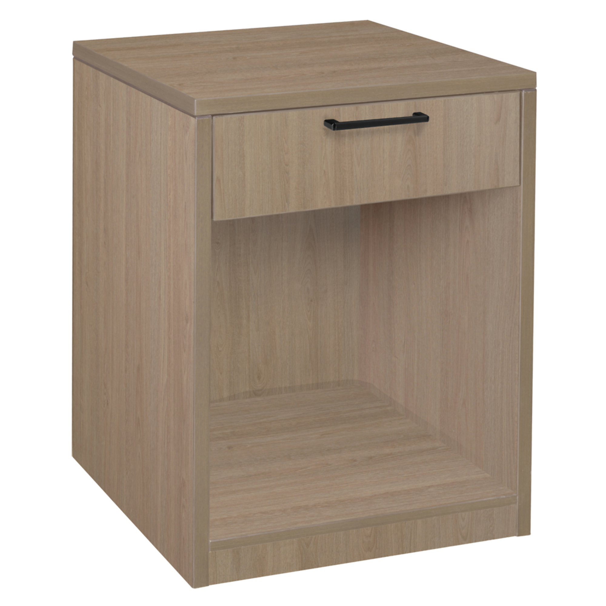 Regency Furniture Legacy Wood Printer Stand — Noble Oak, Fixed Storage Shelf, Box Drawer, Model# LPFS2121NO